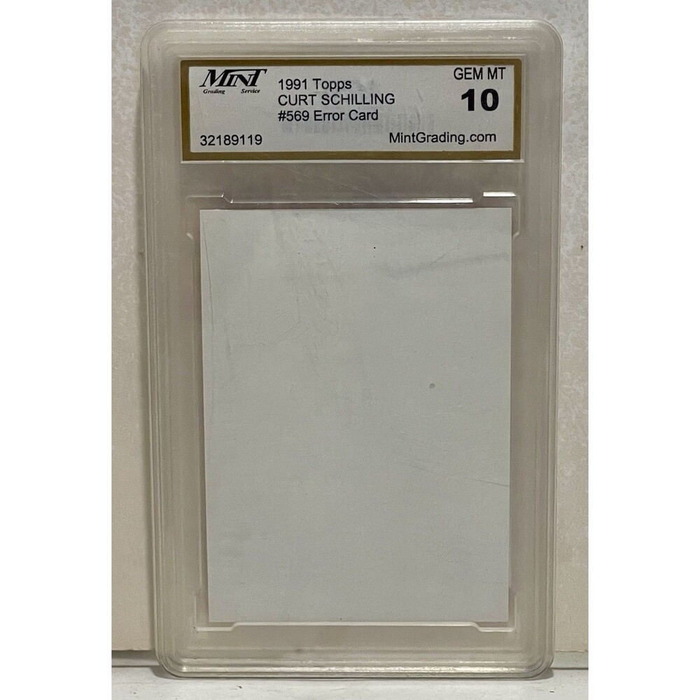 TOPPS 1991 Curt Shilling ERROR CARD BLANK FRONT Gem Mint 10